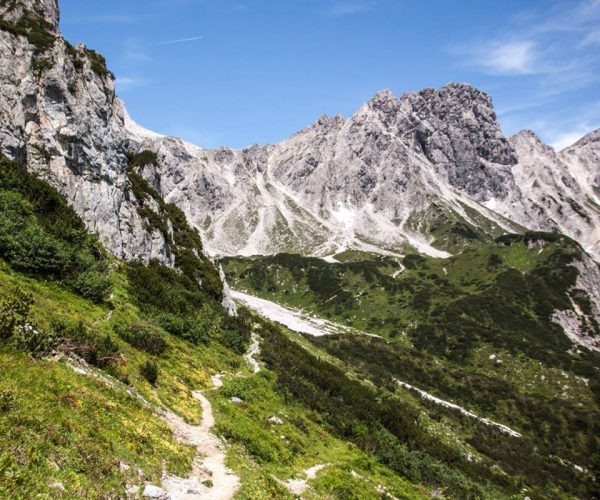 Die alpine Bergwelt im Gebiet des Gosaukamms
