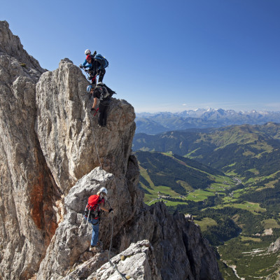 Alpine Klettersteig-Tour auf den Hochkönig. Festgehalten von Bergführer und Alpinfotograf Herbert Raffalt