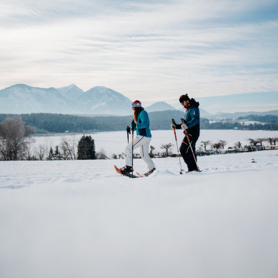 Schneeschuhwandern rund um den Turnersee; Winter; Schneeschuh; Paar